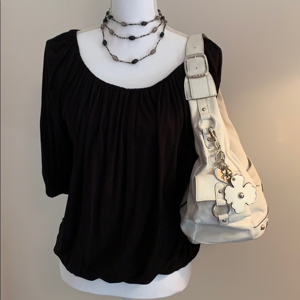 Cielo Black Pleated Top Medium - image 2